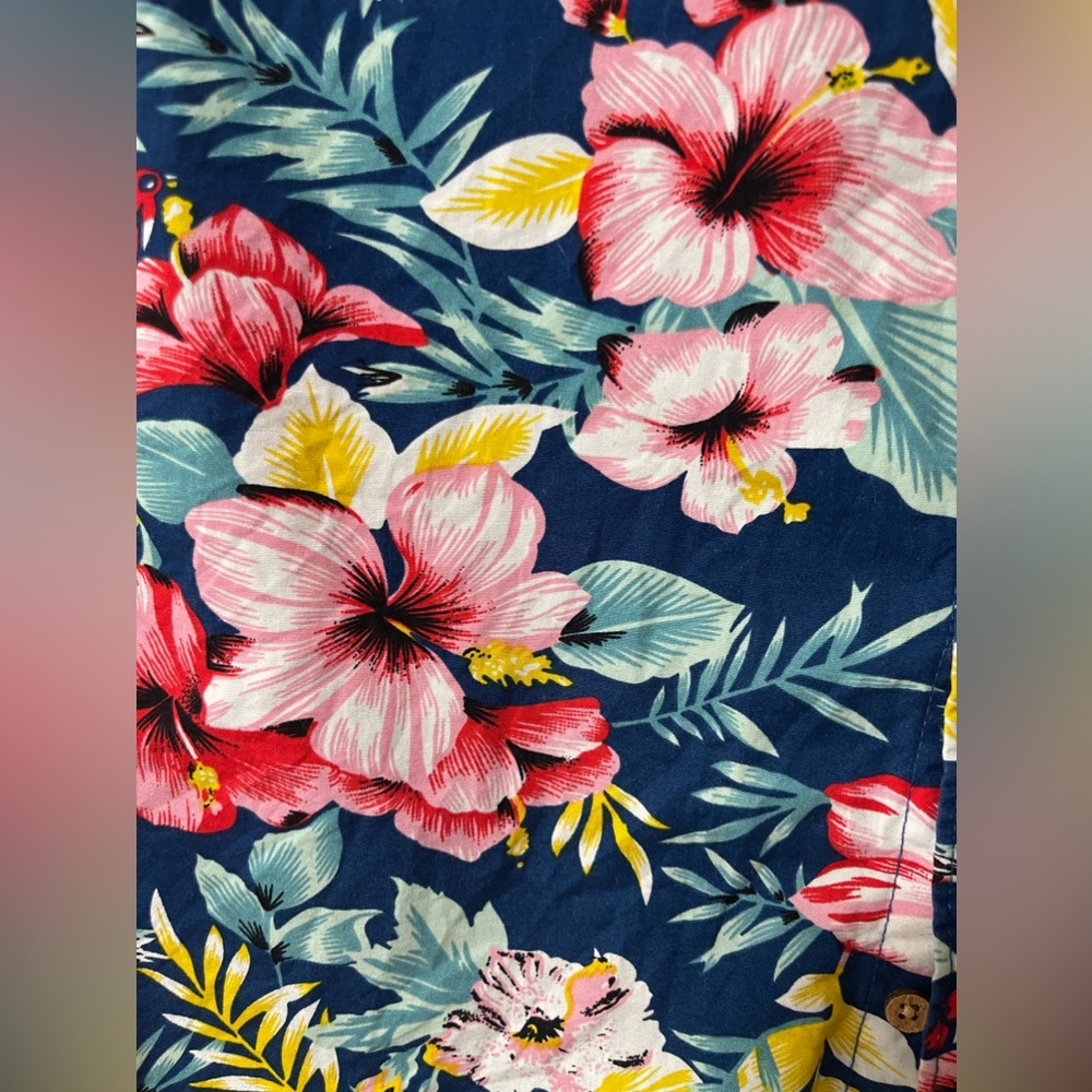 CACTUS MAN Ricky Singh Tropical Floral Button Up Shirt Size Small - Picture 3 of 8